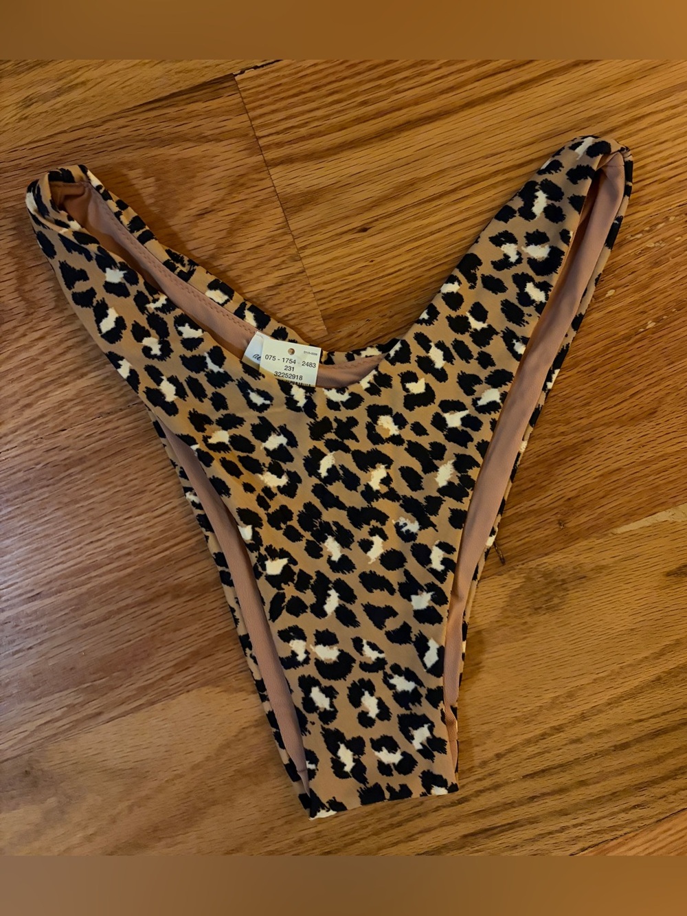 Leopard Print Bikini Bottom - Neutral Tones